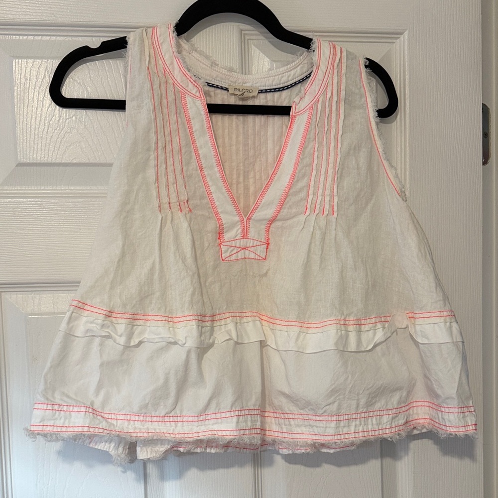 Pilcro White and Pink Blouse